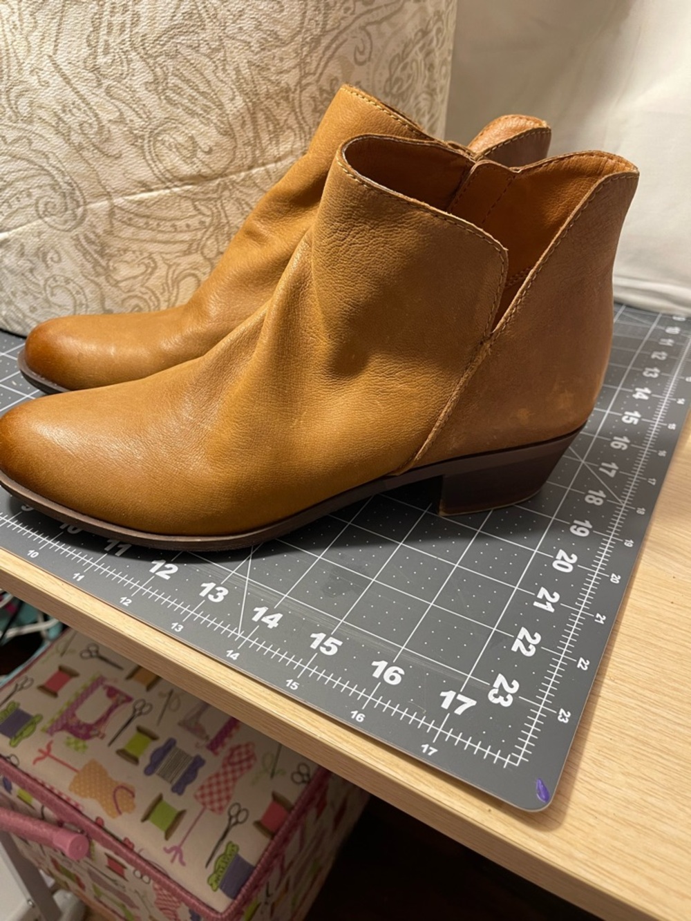 Women's Lucky Brand Tan Leather Ankle Booties